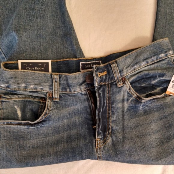 NWT! Men's Club Room Blue Light Wash Slim Fit Stretch Jeans-S 29x32 - Picture 4 of 7